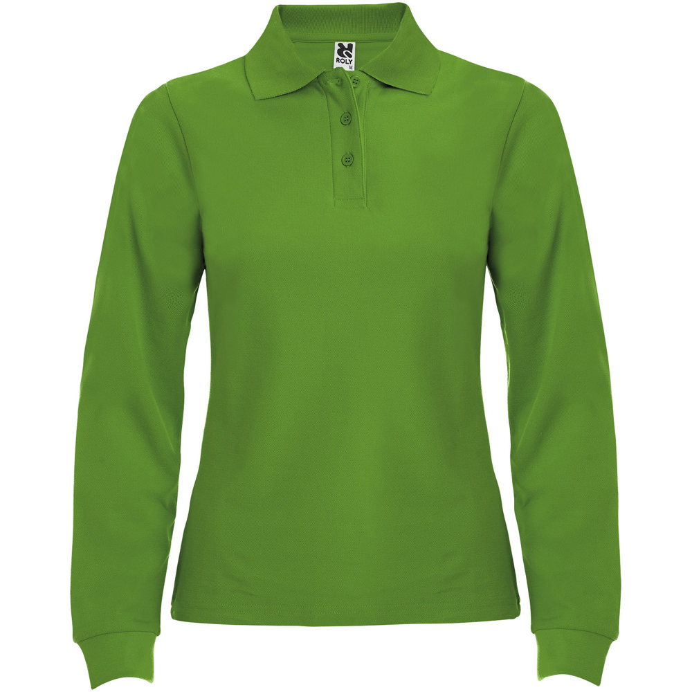 Estrella Langarm Poloshirt für Damen - grasgrün
