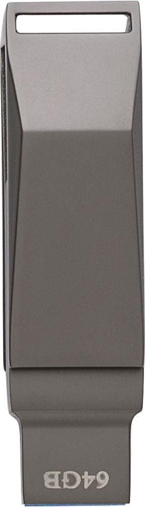 USB-Stick aus verzinkter Oberfläche Dorian - stahlgrau