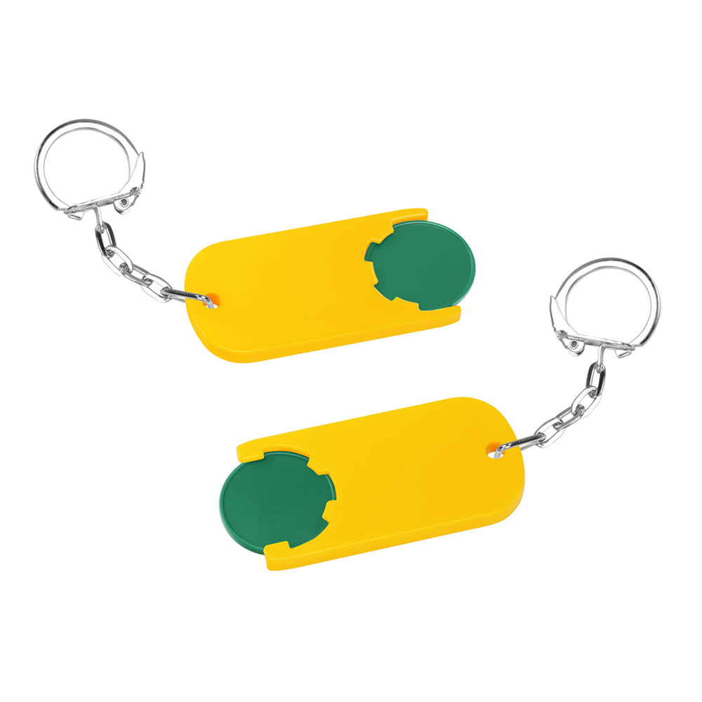 Chiphalter mit 1€-Chip "Alpha" - grün/gelb