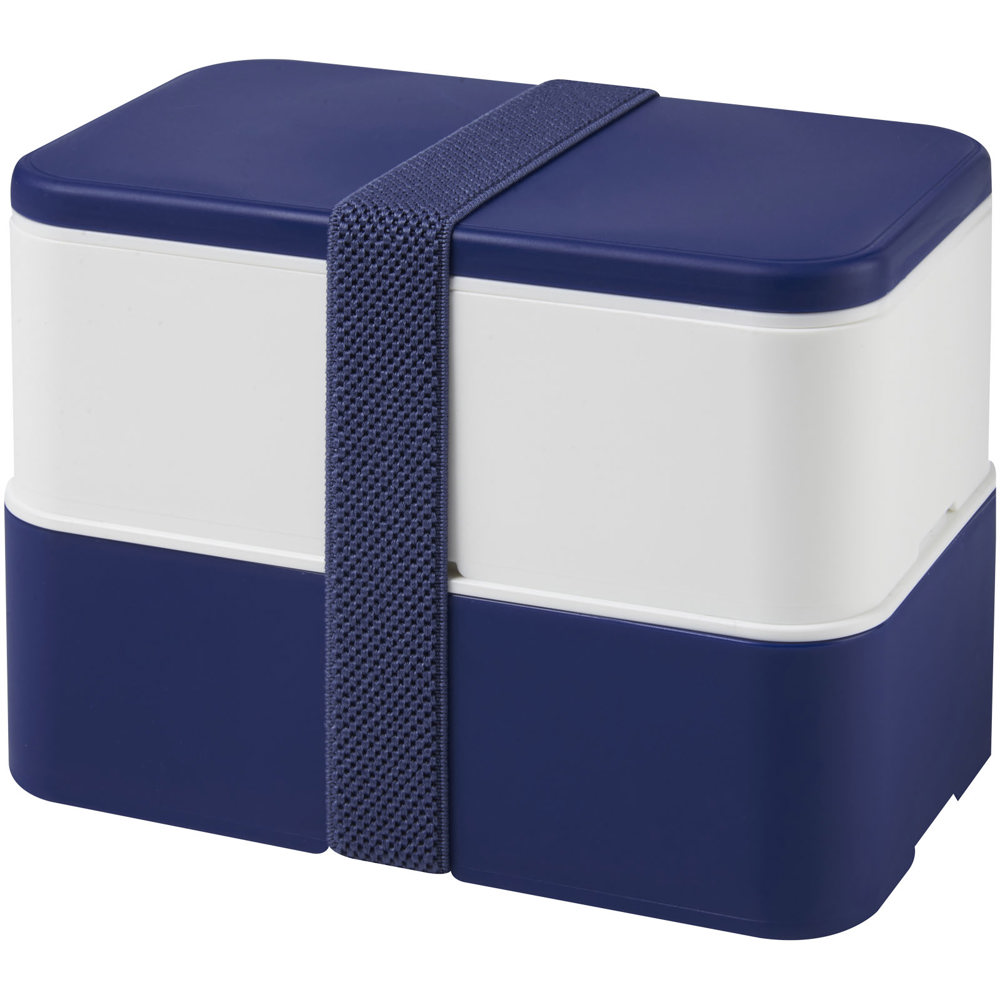 MIYO 700+700 ml Doppel-Lunchbox - blau, weiss, blau