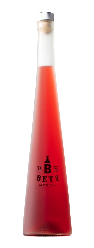 Roter Weinbergpfirsich-Likör 0,2 l in Flasche Cosmos, 25 % vol., gestrahlt
