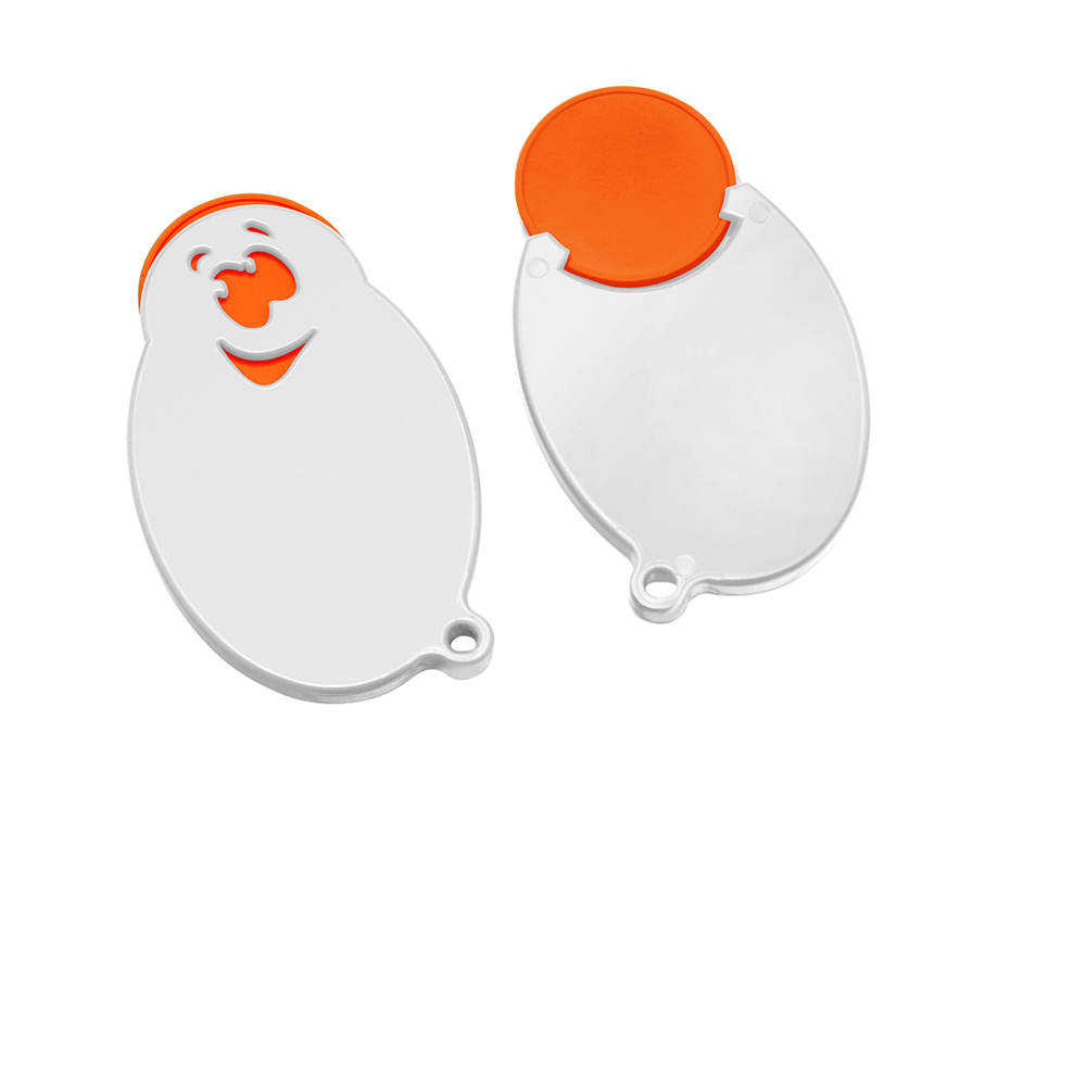 Chiphalter mit 1€-Chip "Gesicht" - Orange/Weiß