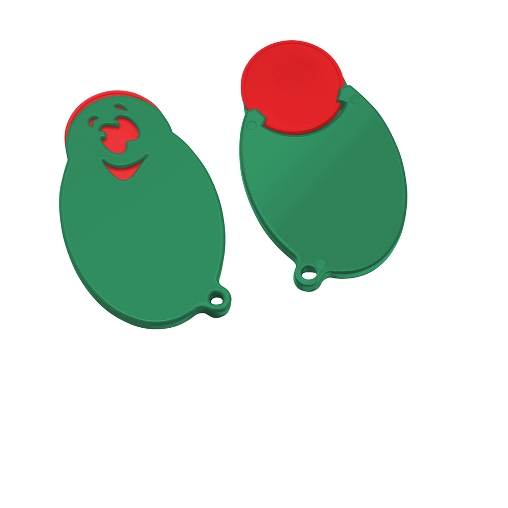 Chiphalter mit 1€-Chip "Gesicht" - rot/grün