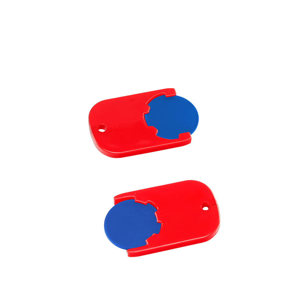 Chiphalter mit 1€-Chip "Gamma" - blau/rot