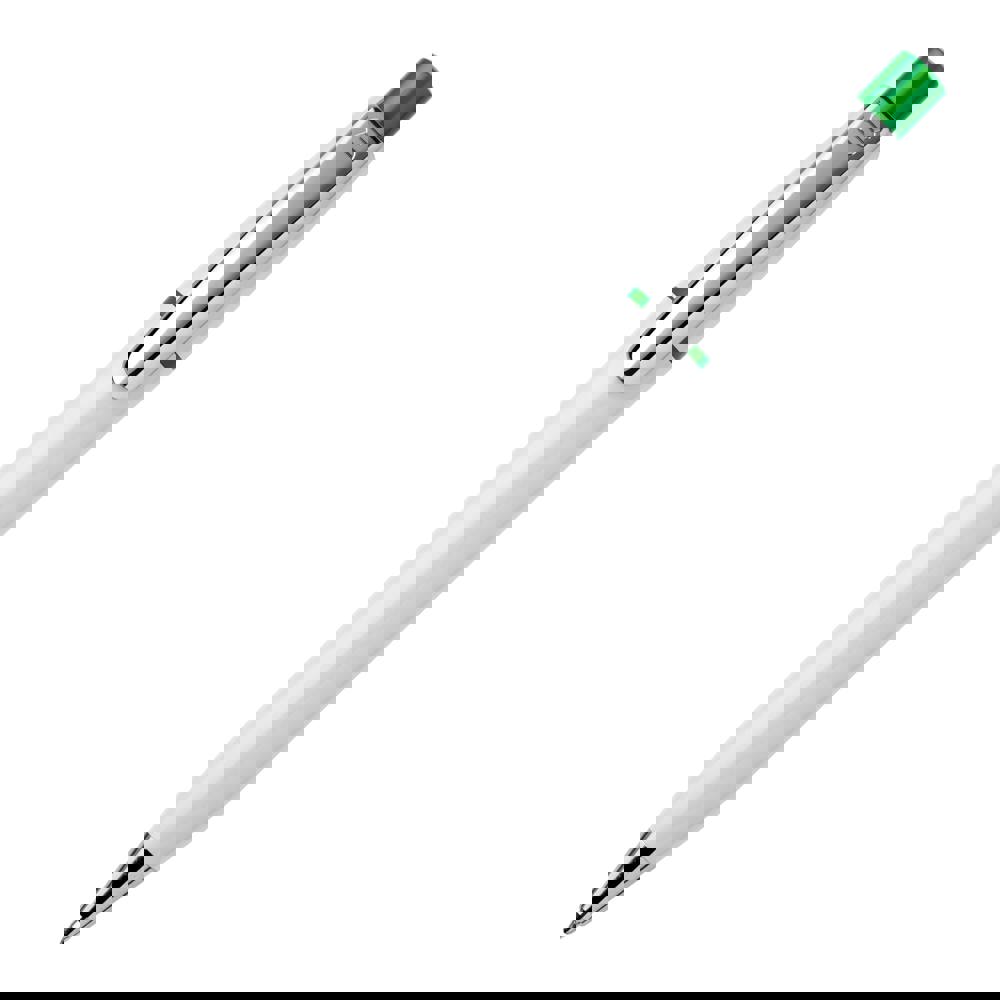 Kugelschreiber Semyr Chrome hardcolour - Weiss / Grün