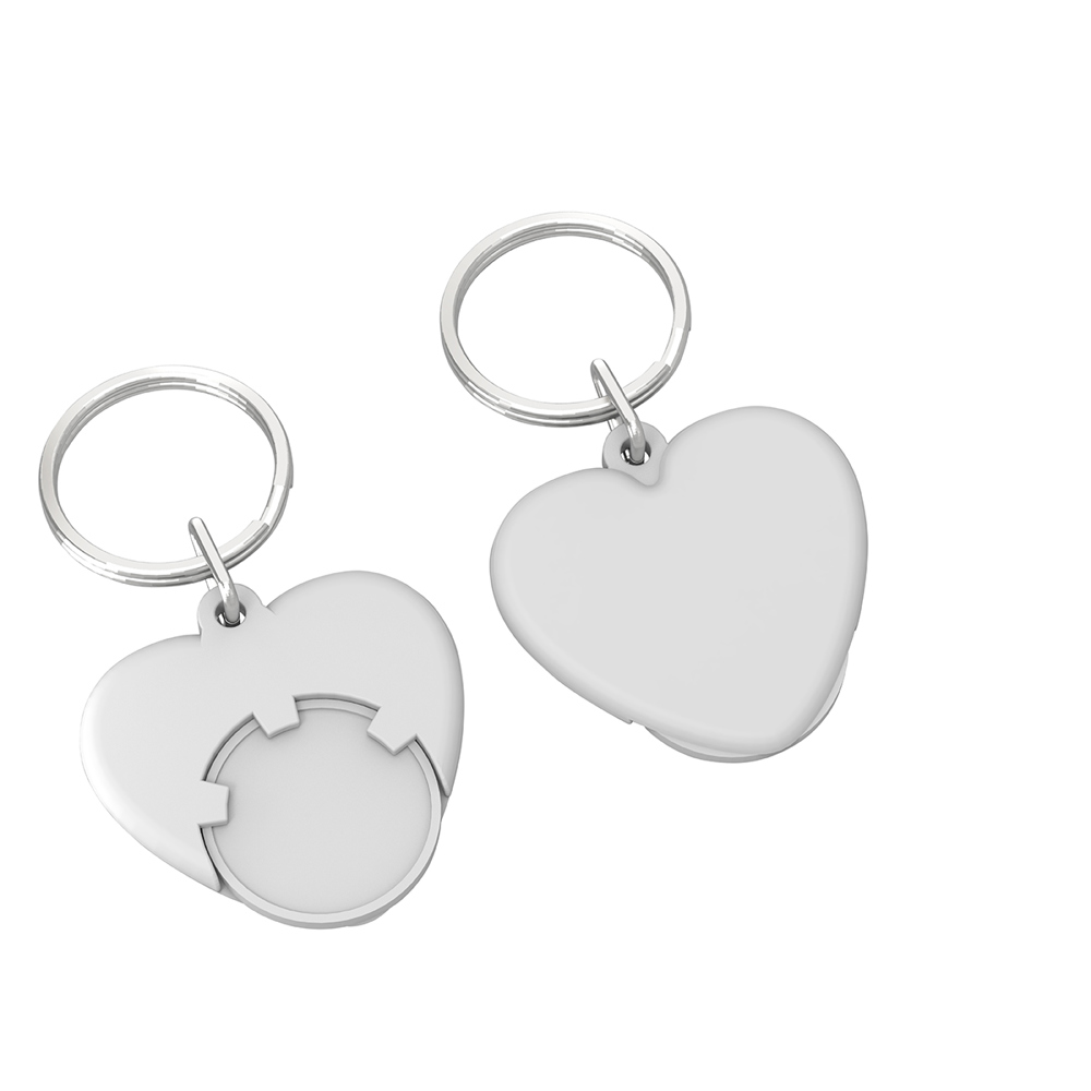 Chiphalter mit 1€-Chip "Herz" - Weiß/Weiß