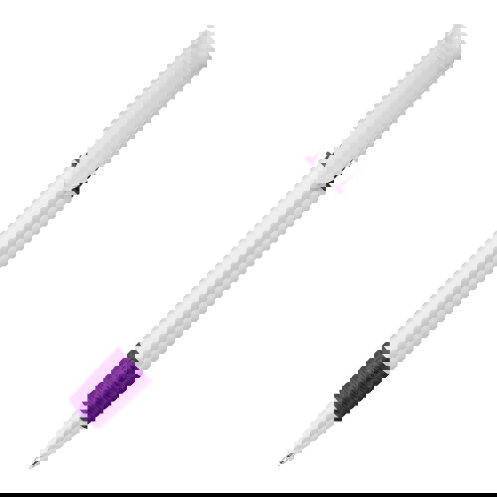 Kugelschreiber S40 Grip hardcolour - Weiss / Purple