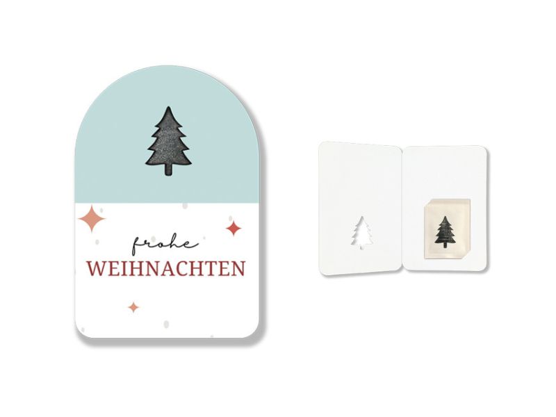 Weihnachtskarte mit Samentütchen (B6 Rundbogen)