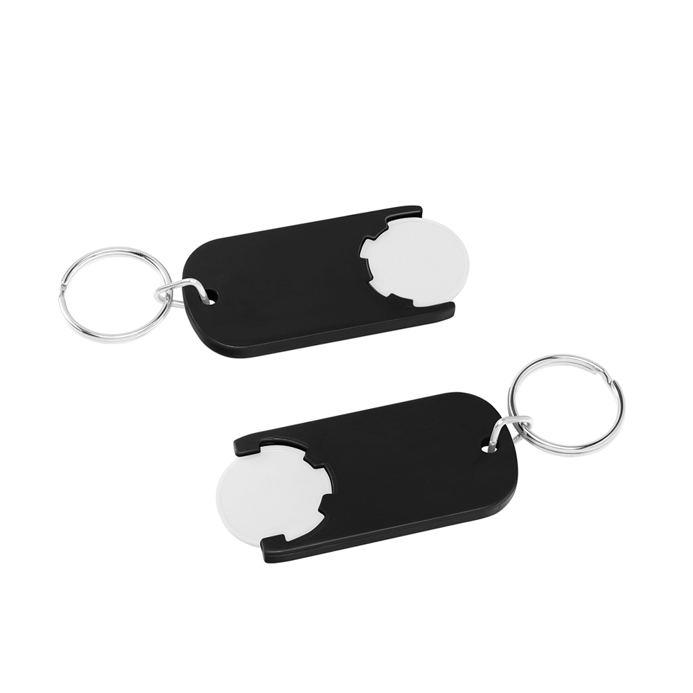 Chiphalter mit 1€-Chip "Alpha" - Weiß/Schwarz