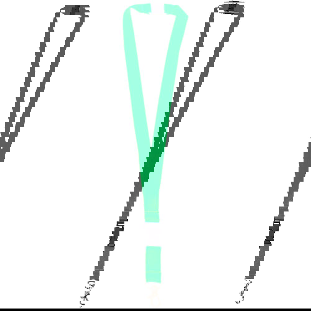 Polyester-Lanyard 20mm mit Schnalle und Haken - Green 348C