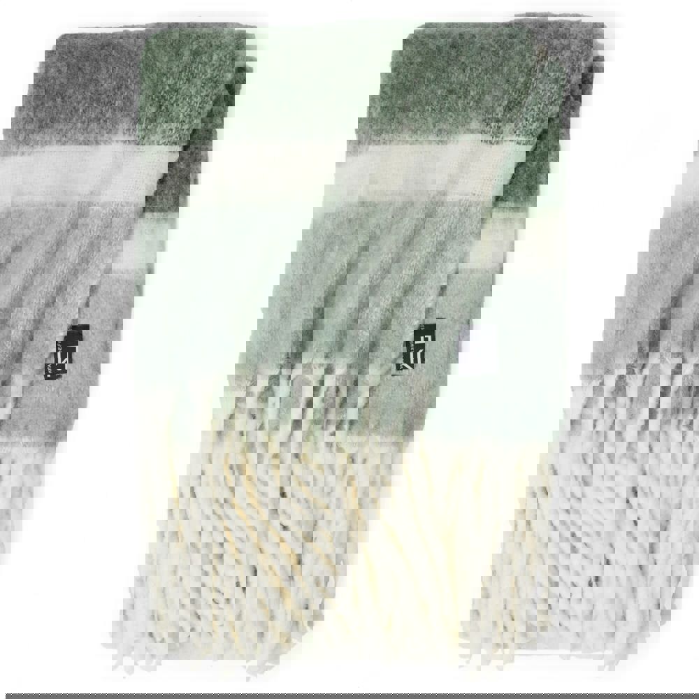 Kosta Linnewäfveri Wollplaid Streifen - Grün