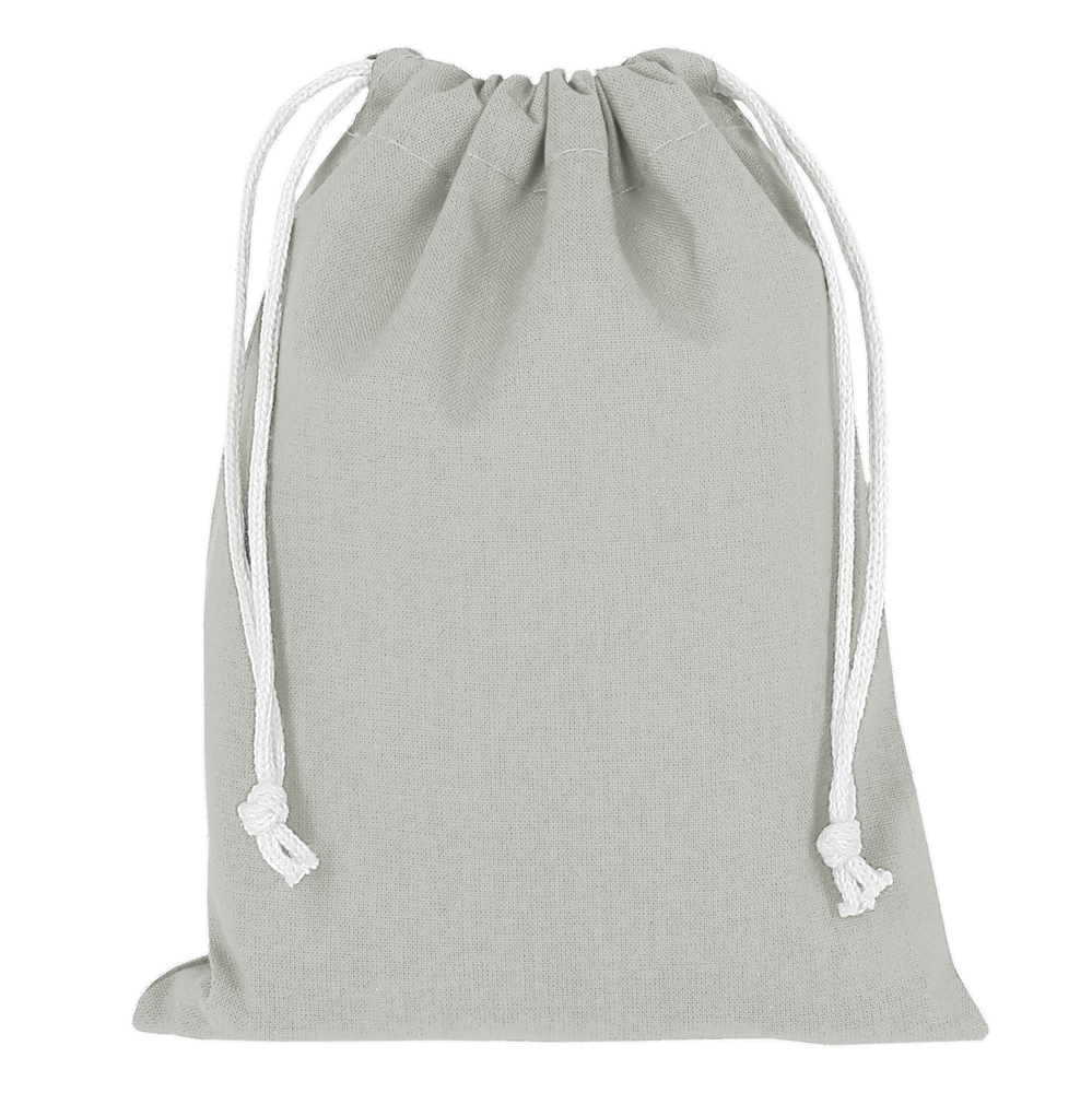 Baumwoll-Zuziehbeutel, OEKO-TEX®, 15 x 20 cm, ca. 140 g/m² - hellgrau