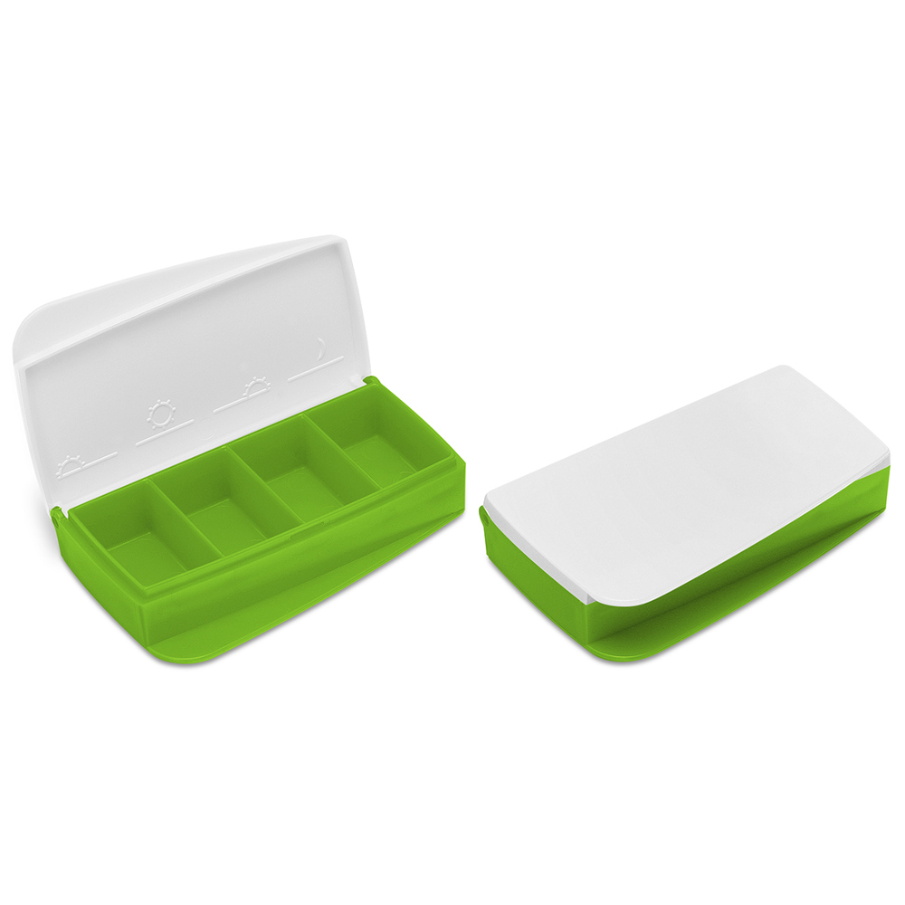 Pillendose "Alpha" - weiß/hellgrün