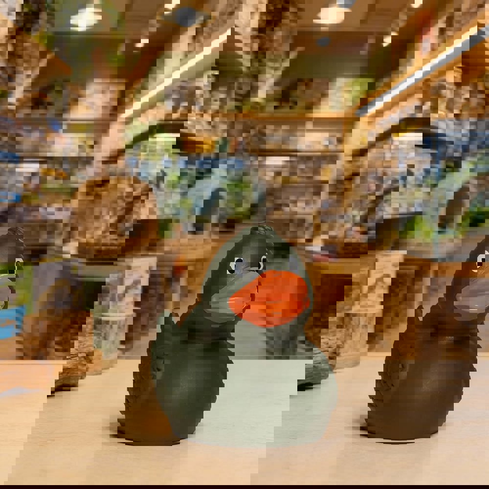 Quietsche-Ente, olivgrün, 7,5 cm