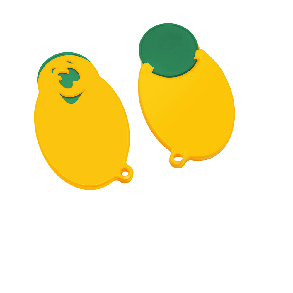 Chiphalter mit 1€-Chip "Gesicht" - grün/gelb