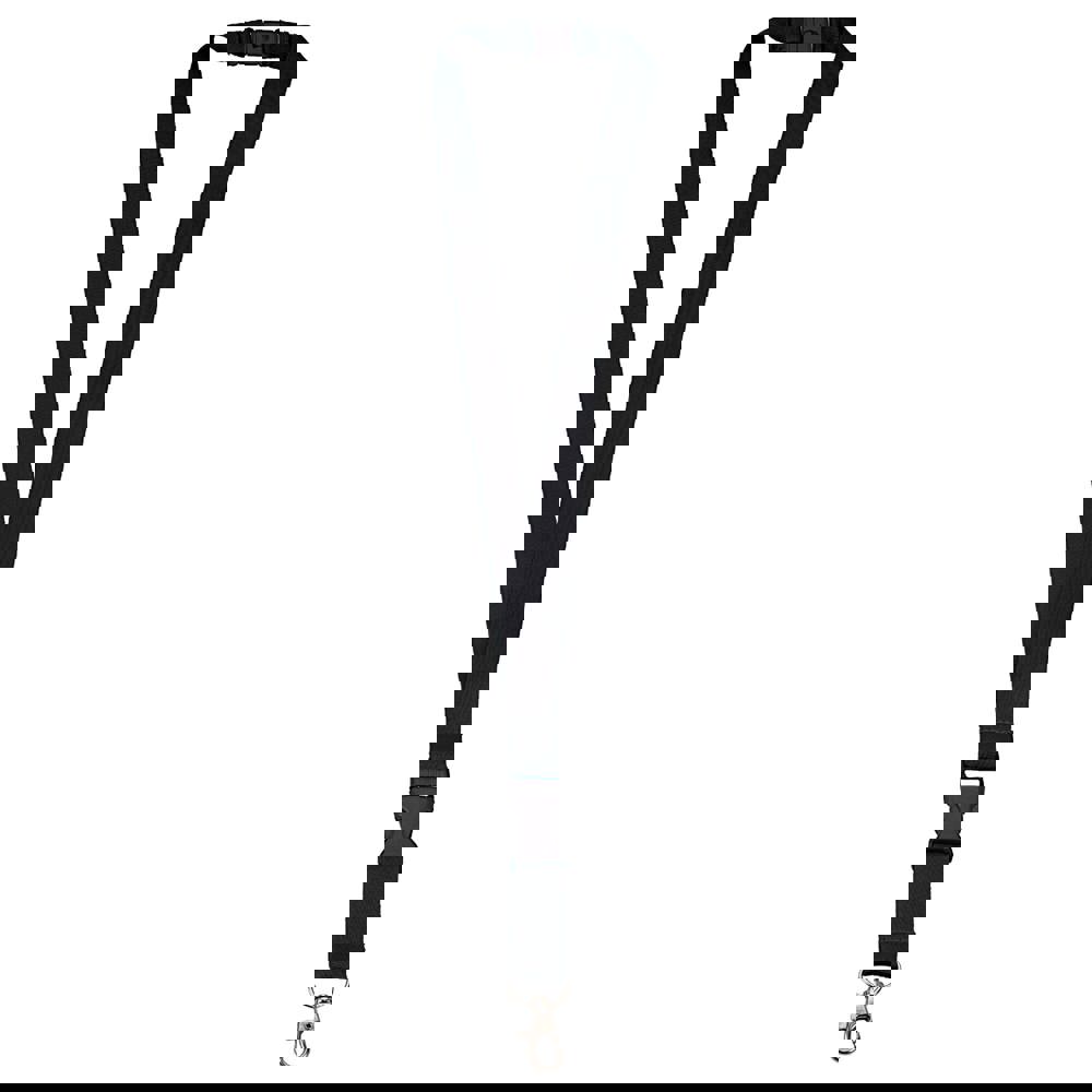 Polyester-Lanyard 20mm mit Schnalle und Haken - schwarz