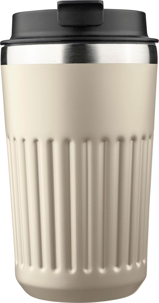 Recycelter Edelstahl-Reisebecher (400 ml) Chiara - beige