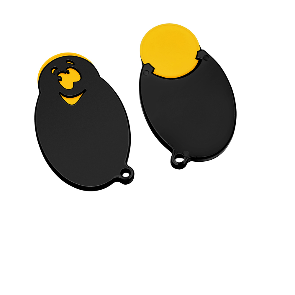 Chiphalter mit 1€-Chip "Gesicht" - gelb/schwarz
