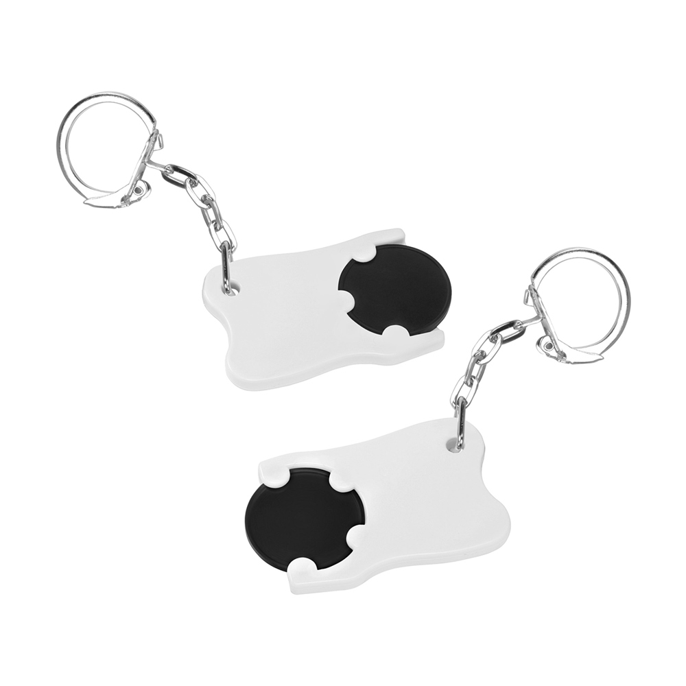 Chiphalter mit 1€-Chip "Zahn" - Schwarz/weiß