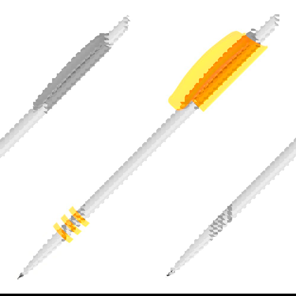 Kugelschreiber Tropic hardcolour - Weiss / Orange