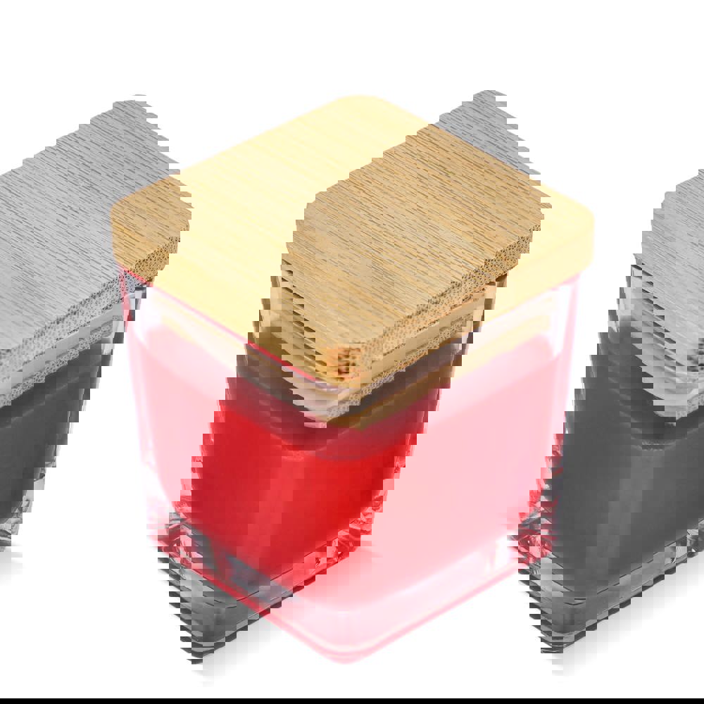 Chakra Kerze auf pflanzlicher Basis im Glasgefäß - rot