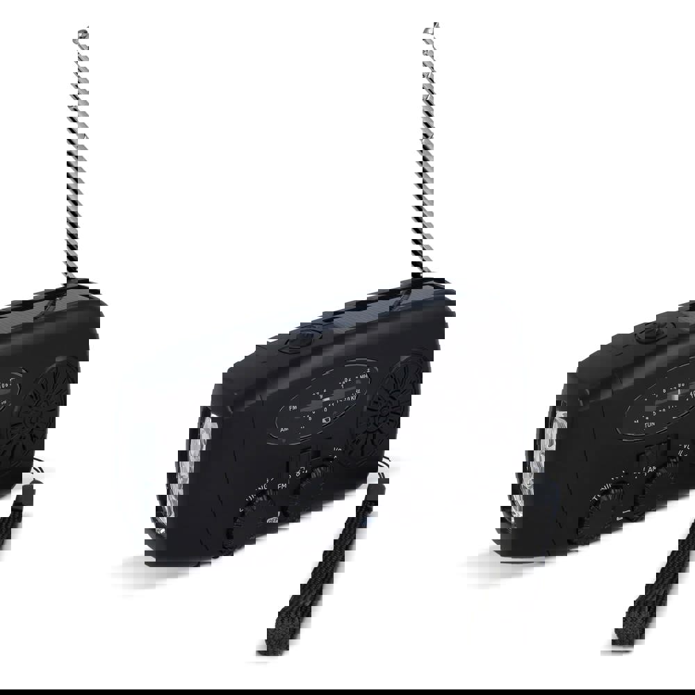 SafeSound Notfallradio mit Solar und Handaufzug - Schwarz