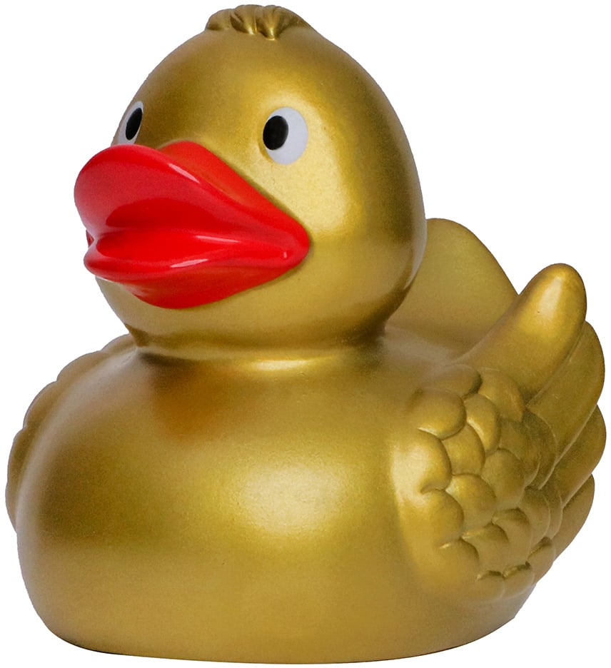 Quietsche-Ente, gold, 7,5 cm