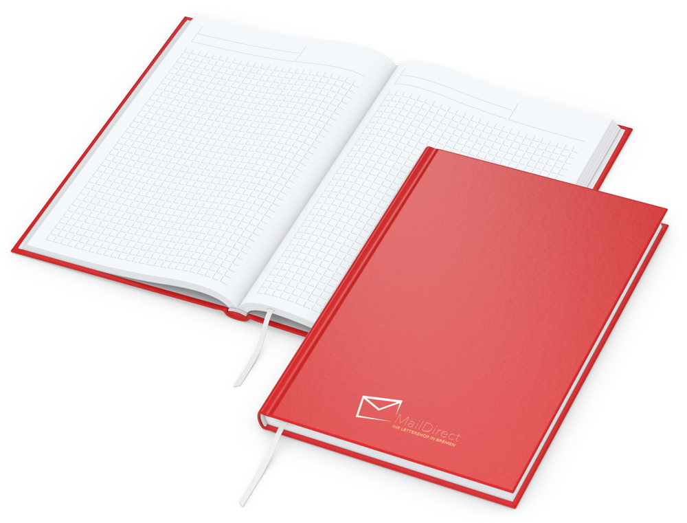 Notizbuch Note-Book EXPRESS Ecken spitz Hardcover matt-farbig - rot