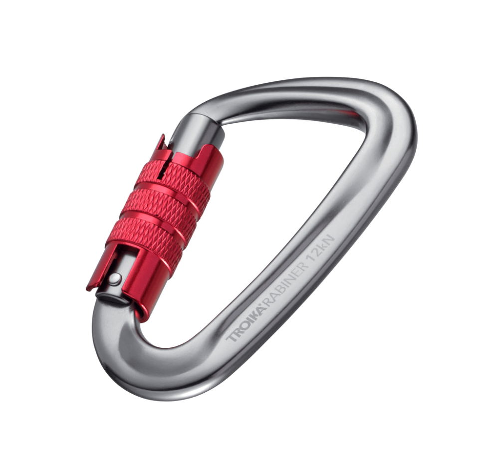TROIKA Karabiner - rot, titanfarben