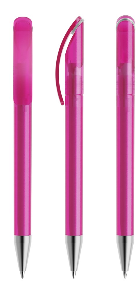 Prodir DS3TFS Frosted with Satin Metal Nose-Cone - Pink gefrostet