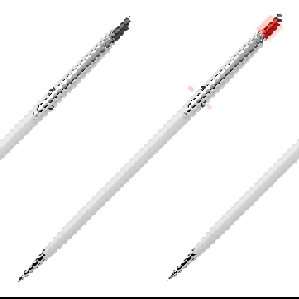 Kugelschreiber Semyr Chrome hardcolour - Weiss / Rot