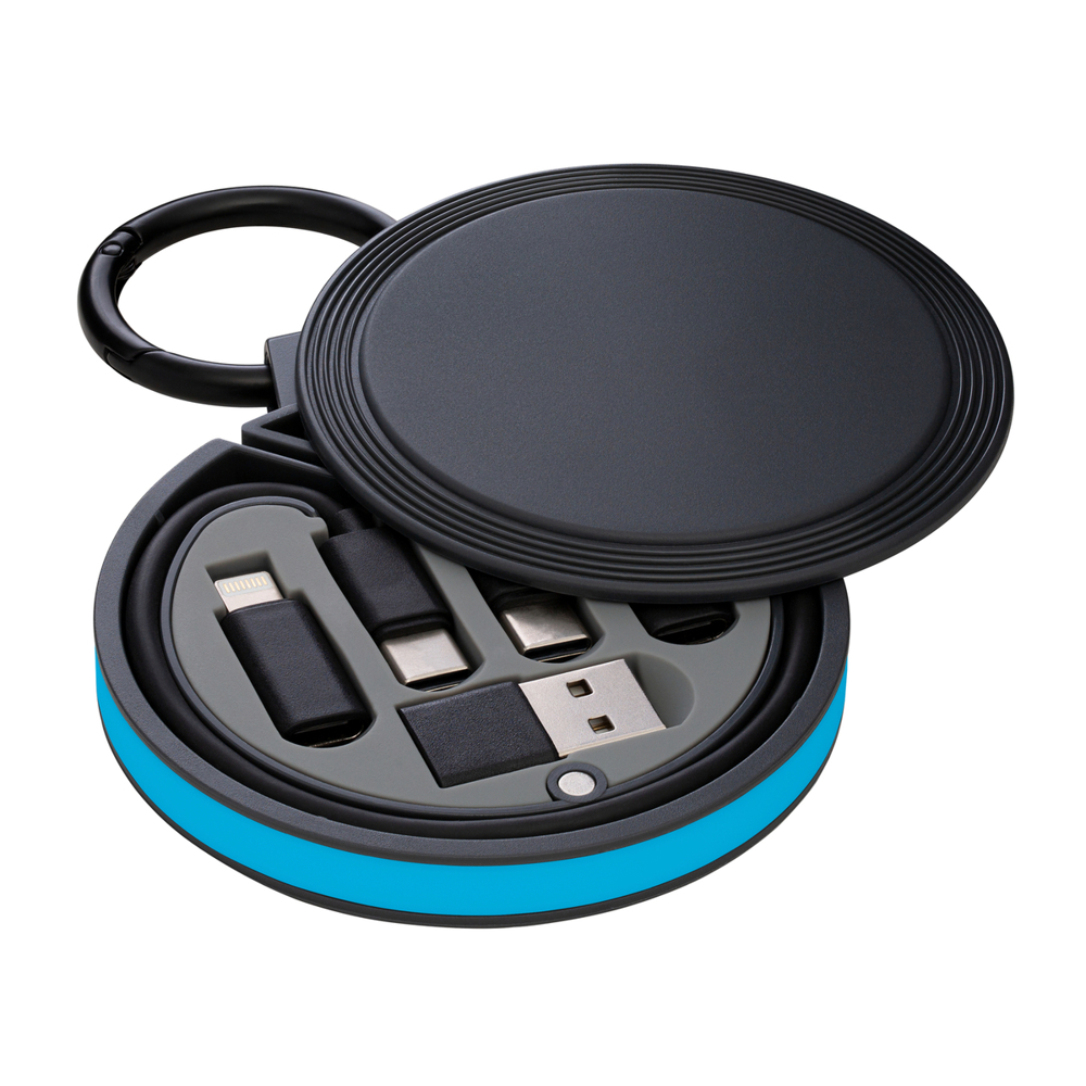 6-in-1 Ladekabel REEVES-myCONVERTICS - cyan, schwarz