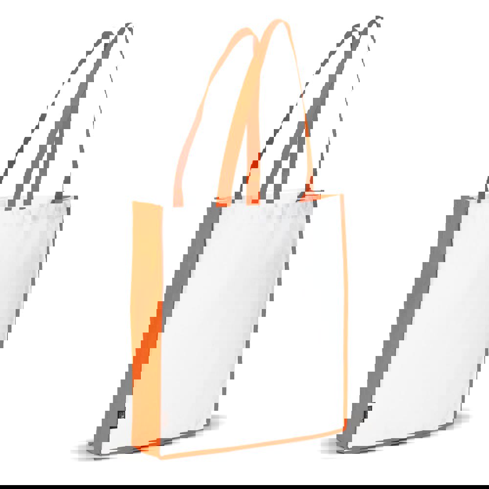 Tragetasche Non-Woven 75g/m² - Weiss / Orange