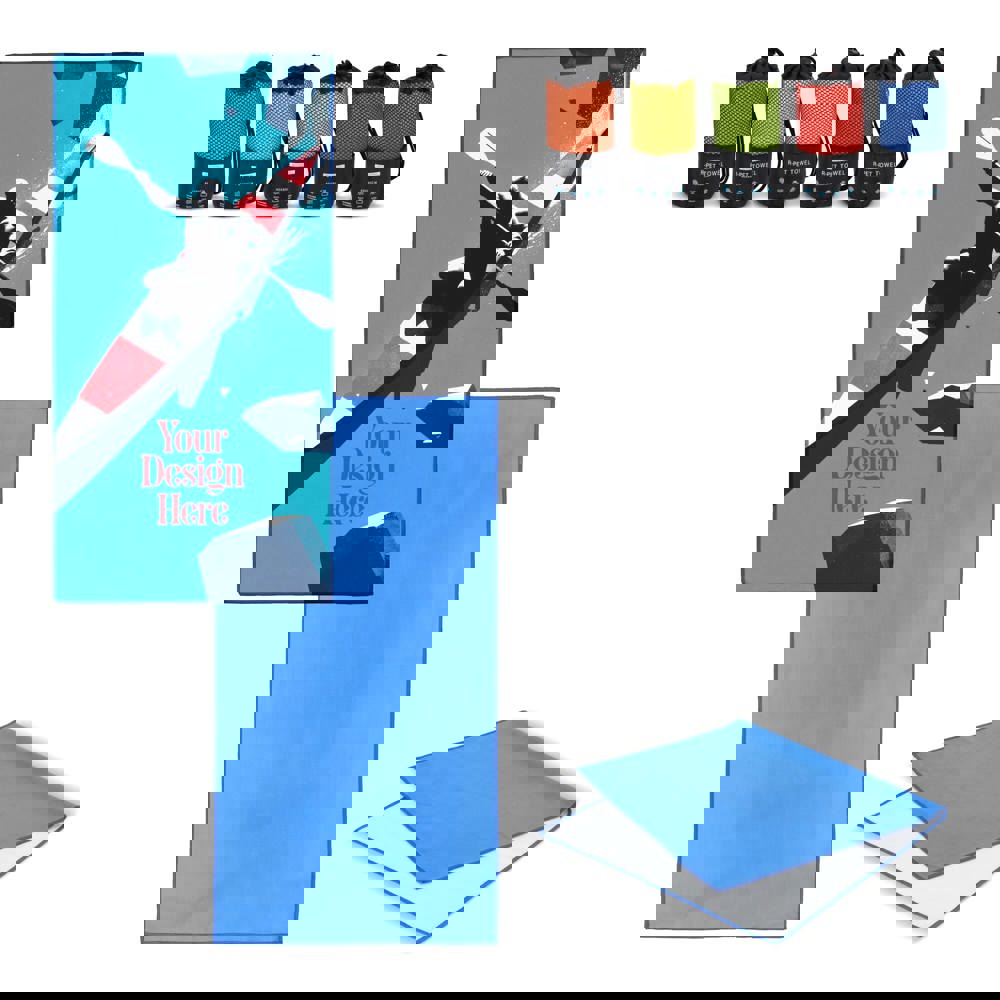 R-PET-Schnelltrocknungshandtuch 40 × 80 cm mit Beutel, Sublimationsdruck.