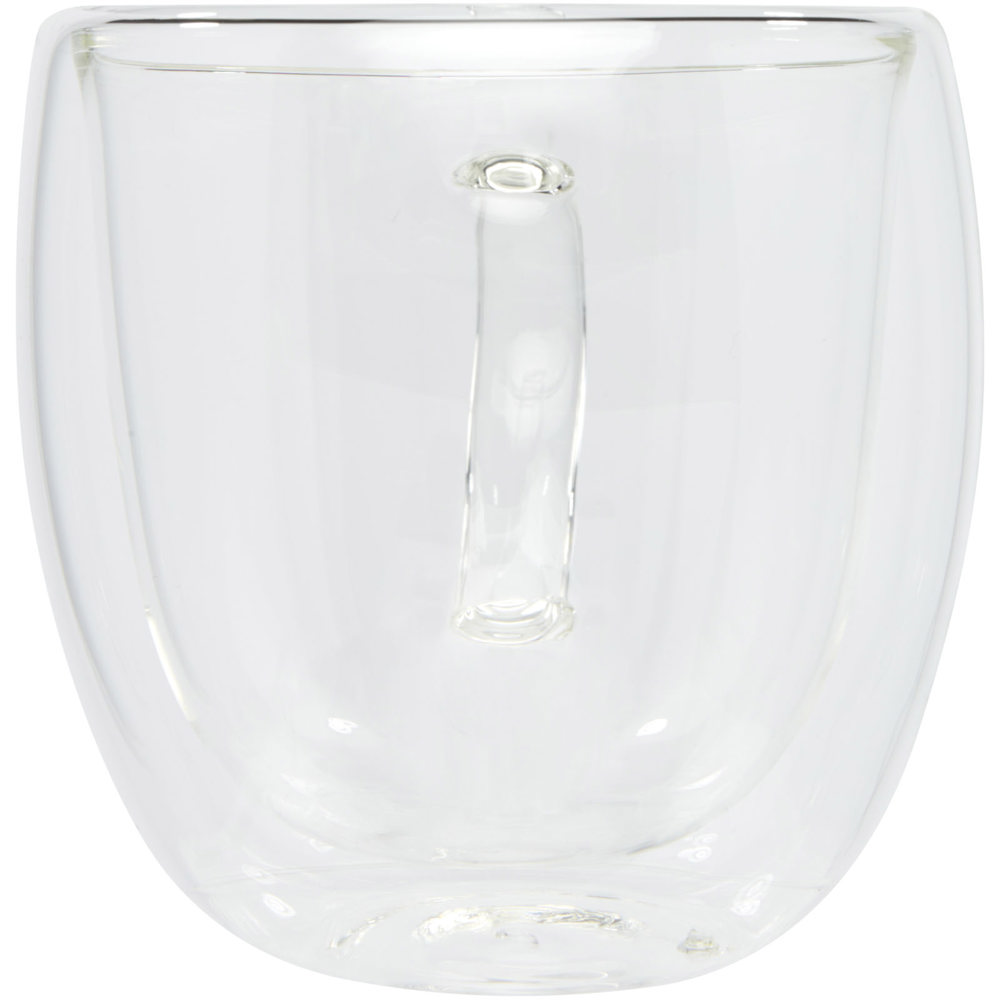 Manti 2-teiliger 250 ml doppelwandiger Glasbecher mit Bambusuntersetzer 