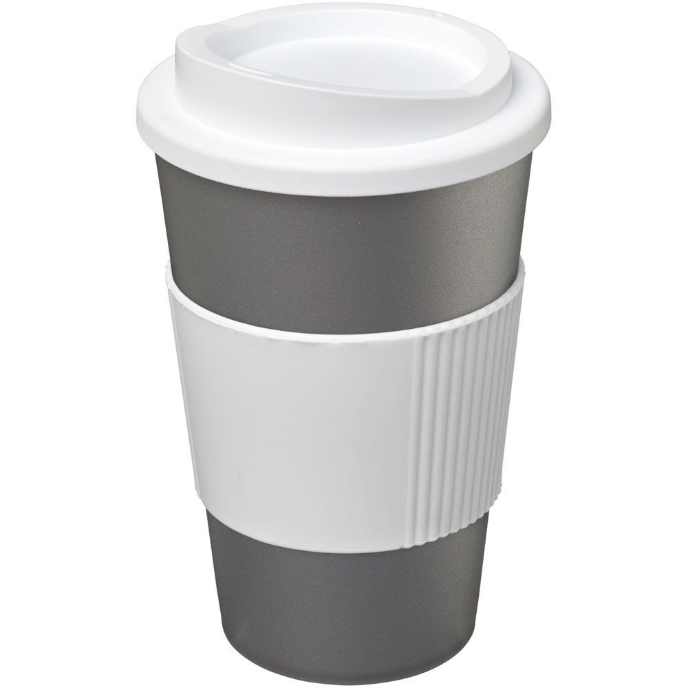Americano® 350 ml Isolierbecher mit Schutzring - silber, weiss