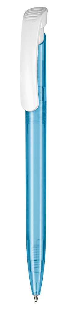 Kugelschreiber CLEAR TRANSPARENT S - caribic-blau TR/FR