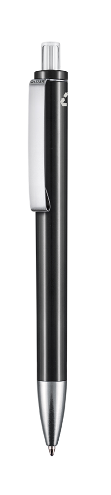 Kugelschreiber EXOS RECYCLED - schwarz recycled/transp. TR/FR