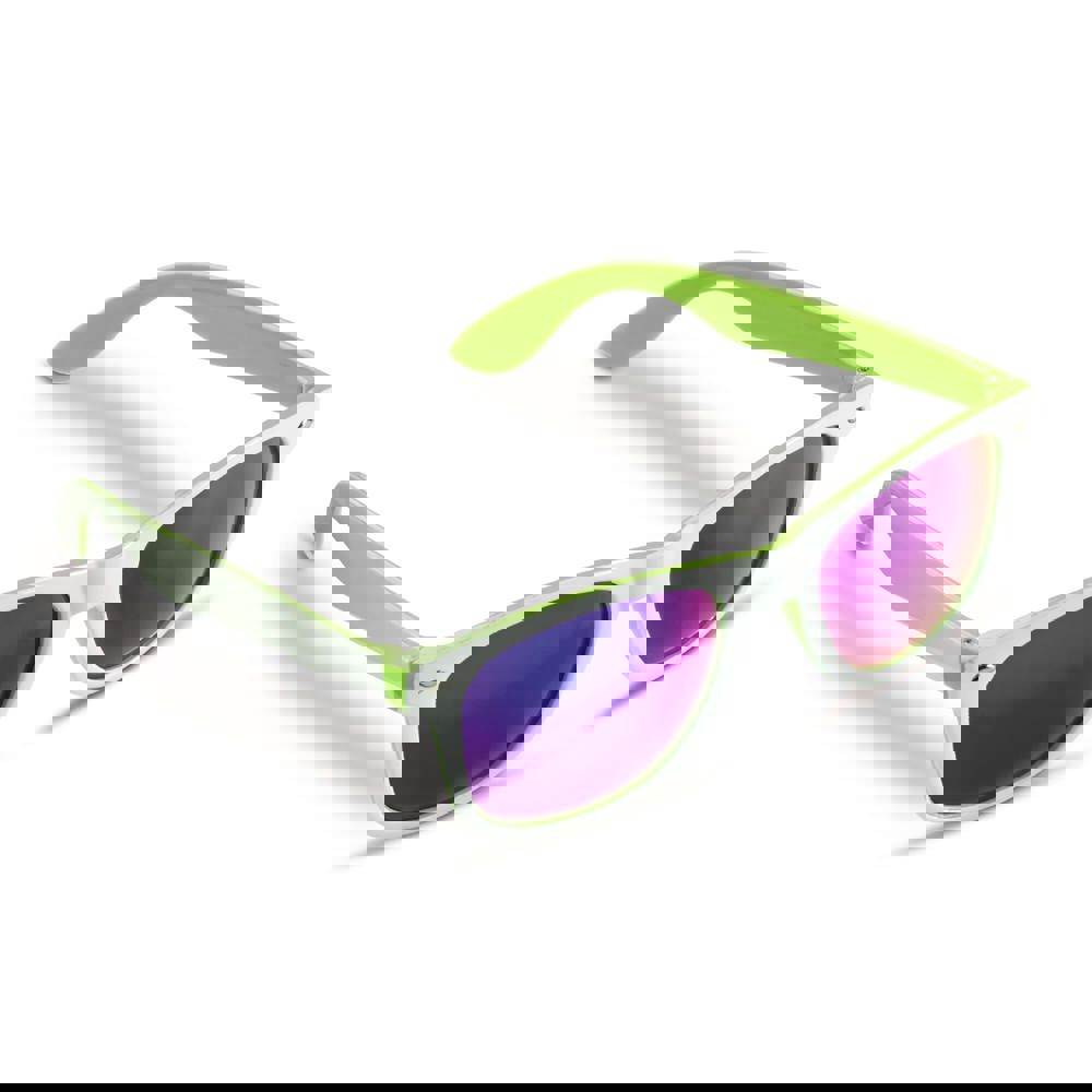 Sonnenbrille Jeffrey, zweifarbig UV400 - Weiss / Hellgrün