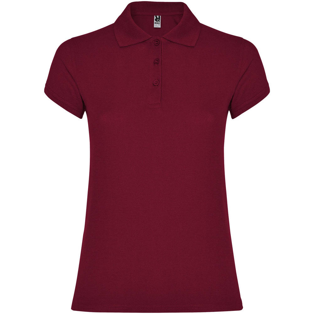 Star Poloshirt für Damen - granatrot