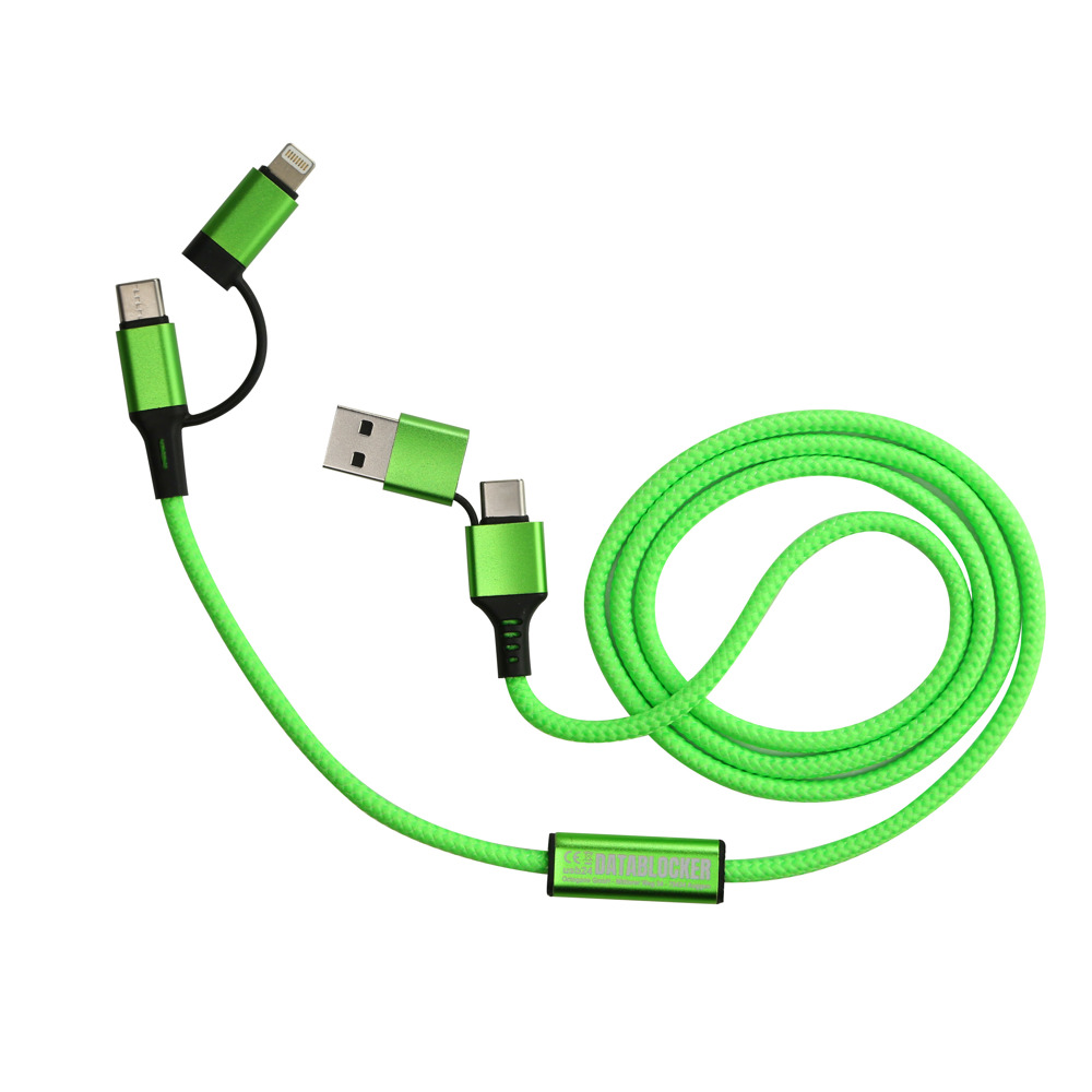 Datablocker XXL TEX-cable Ladekabel Fastcharge - grün gedeckt