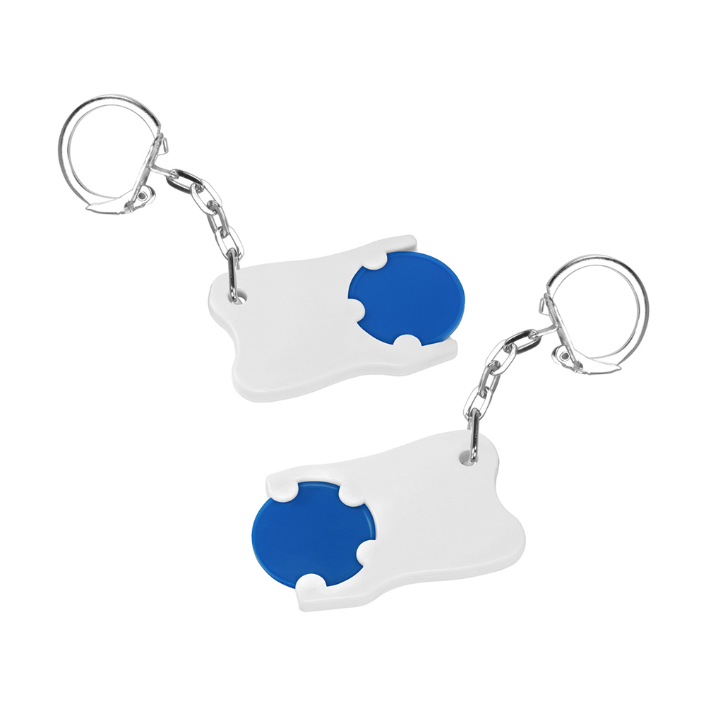 Chiphalter mit 1€-Chip "Zahn" - Blau/Weiß