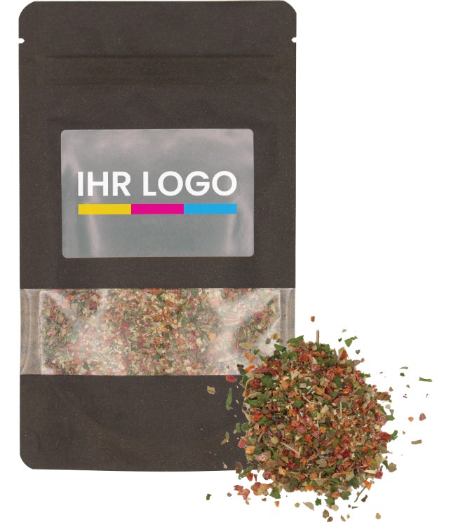 Bruschetta Gewürz verpackt im Doypack Beutel groß Schwarz