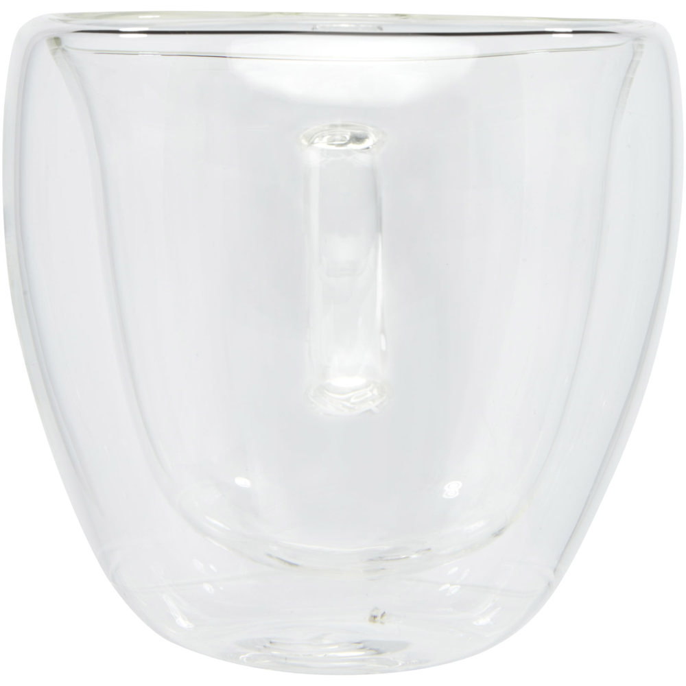 Manti 2-teiliger 100 ml doppelwandiger Glasbecher mit Bambusuntersetzer 