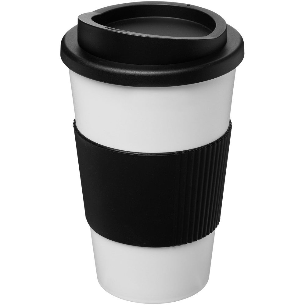 Americano® 350 ml Isolierbecher mit Schutzring - weiss, schwarz