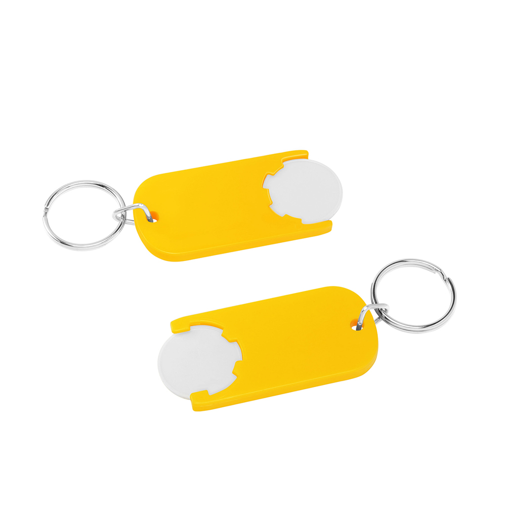 Chiphalter mit 1€-Chip "Alpha" - weiß/gelb