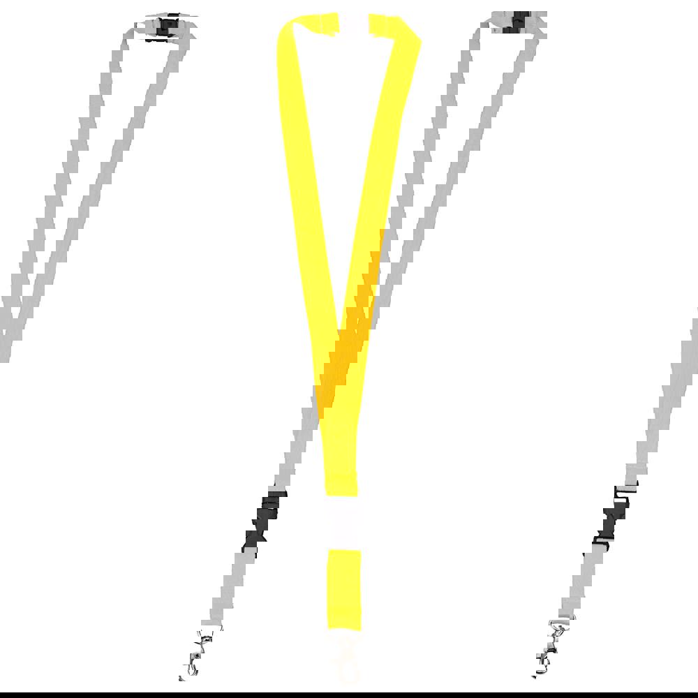 Polyester-Lanyard 20mm mit Schnalle und Haken - Yellow 012C