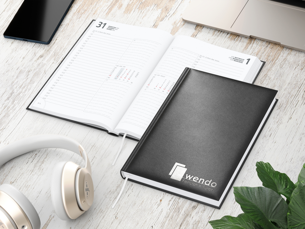 Tageskalender Image, schwarz, Silberprägung