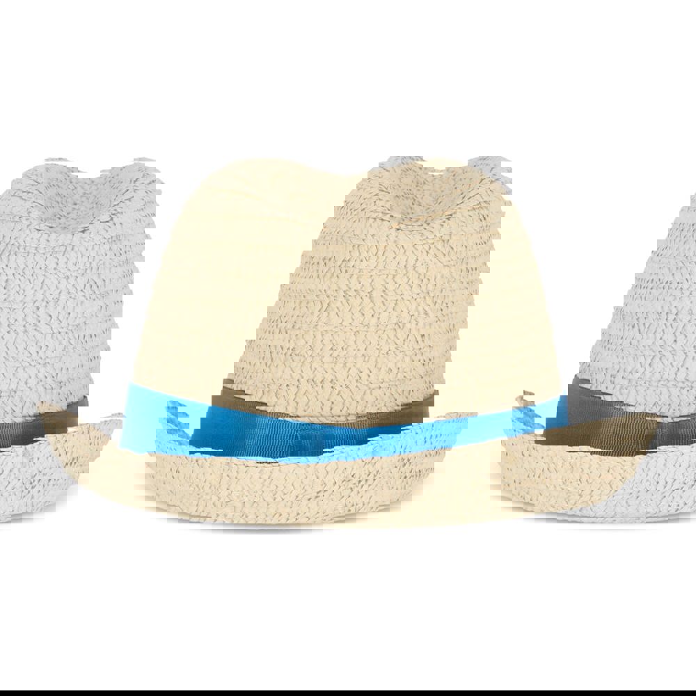 Pflanzlicher Strohhut mit farbigem Band