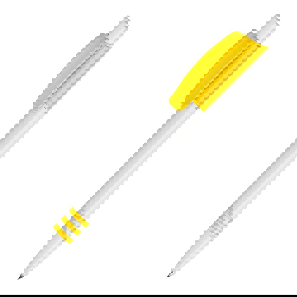 Kugelschreiber Tropic hardcolour - Weiss / Gelb